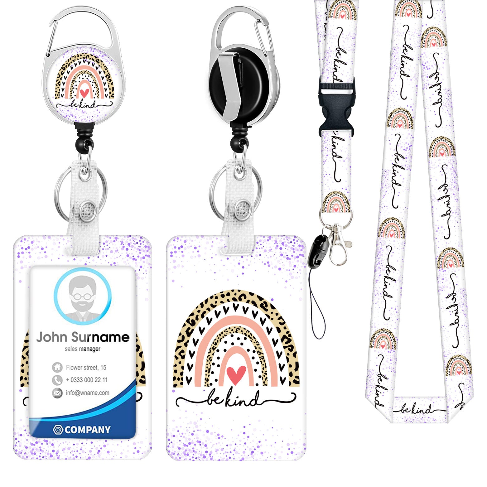 Wholesale Polyester Lanyard Pvc ID Card Holder Keychain
